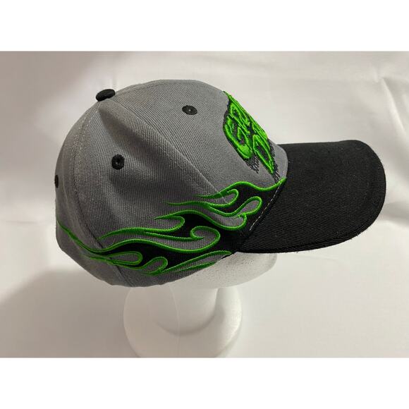 Grave Digger Monster Truck Racing Vintage Snap Back Hat Gray with flames - Picture 9 of 10